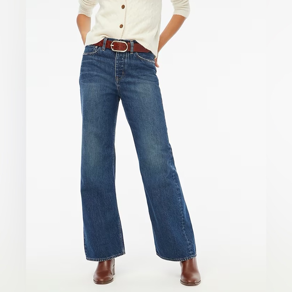 J. Crew Medium Blue Wide-Leg Jeans